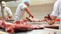 iStock-945849940.jpg workplace food industry - factory butchery for the production of sausages - butcher cuts meat