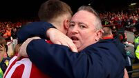 Diarmuid Healy and manager Pat Ryan celebrate 7/6/2025