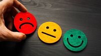 Negative feedback and rate with bad smile face.