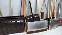 Working tools for cleaning snow in a snowfall. Shovels.