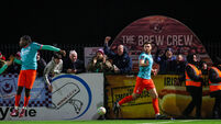 Conor Keeley celebrates after scoring a late goal 20/2/2026